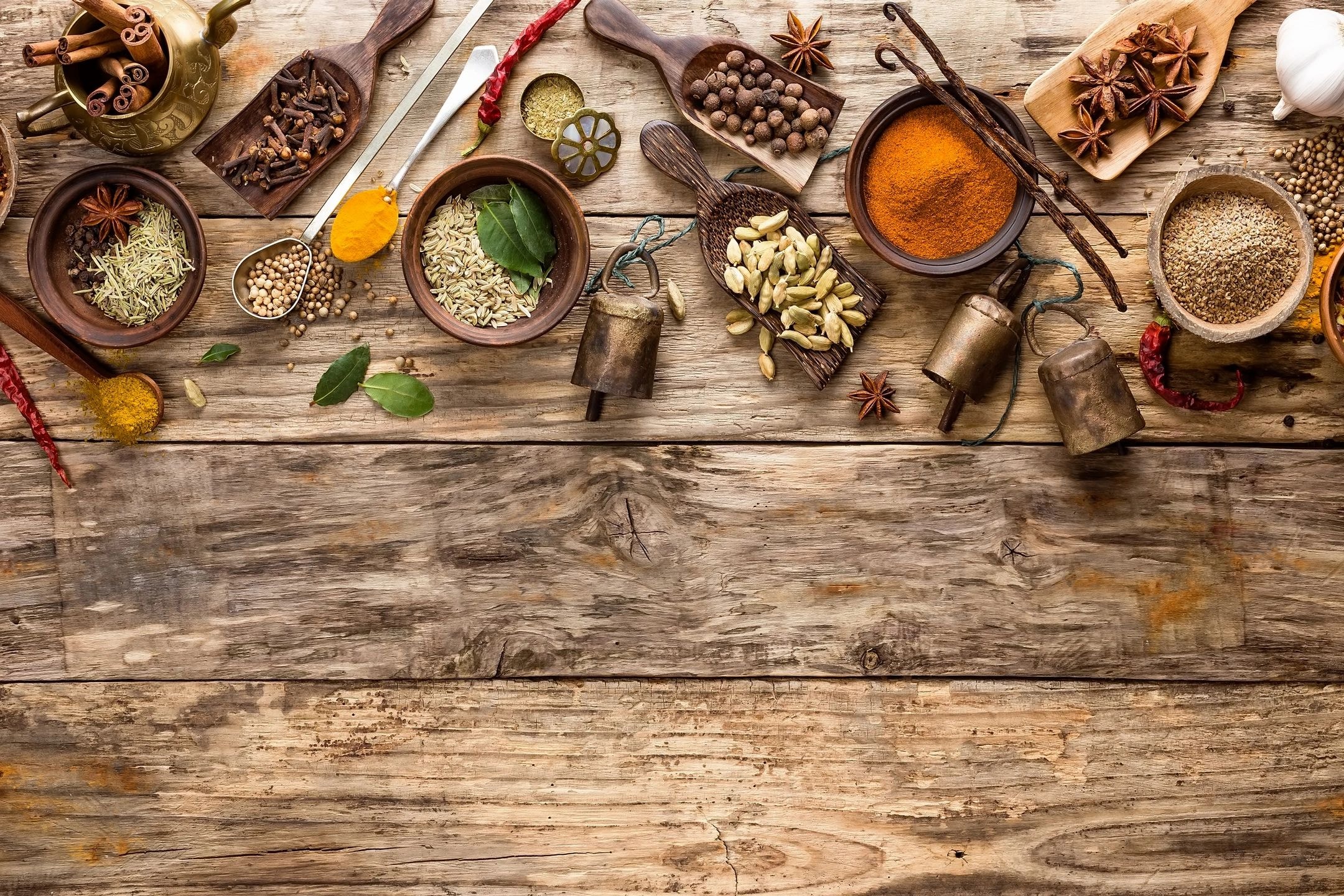 Fresh herbs, spices, and vegetables